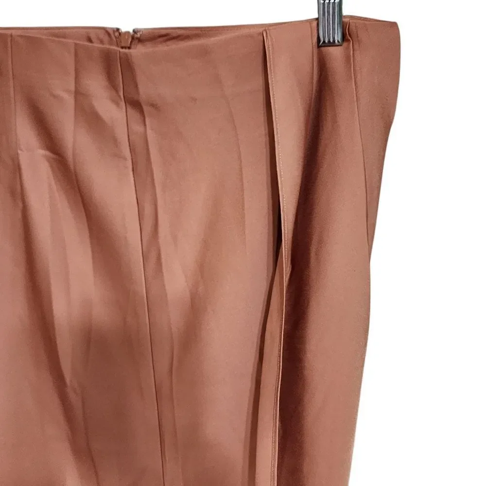 Blu Pepper Maxi Skirt L Tan Satin  Cowgirl Western NWT